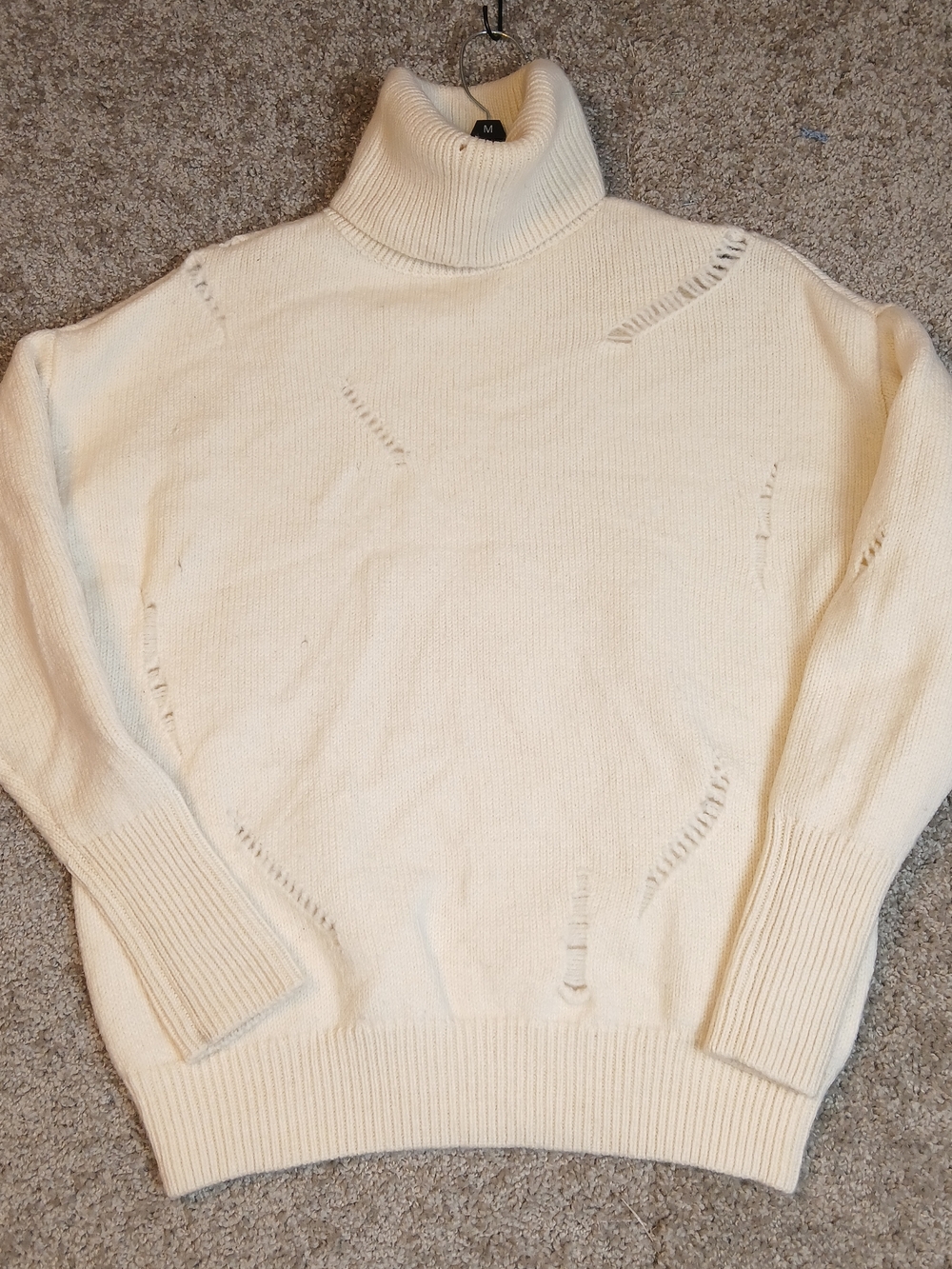Michael Kors Cream Turtleneck Sweater for Women 90% Lamb Wool/10% Alpaca Wool XS